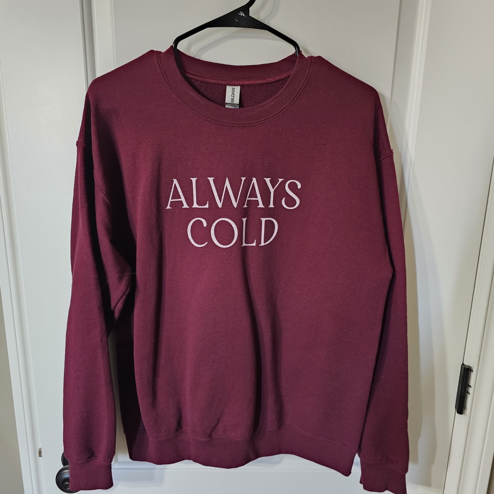 Gildan Burgundy Pullover with White Text
